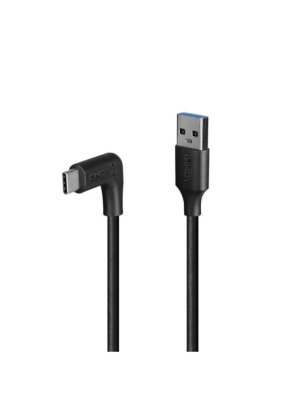 Cablu Lindy USB A la C, 90° 1m negru