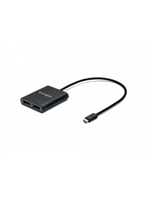 CABLU video KENSINGTON, adaptor USB 3.1 Type-C (T) la dual DisplayPort 1.2 (M), 30cm, rezolutie maxima 4K UHD (3840 x 2160) la 30 Hz, negru, "K38280WW"