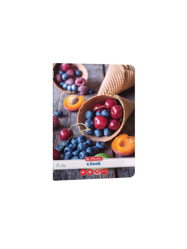 CAIET A4 60 FILE, HARTIE 70G/MP FSC MIX, DICTANDO, COLTURI ROTUNJITE, MOTIV HEALTHY SNACK