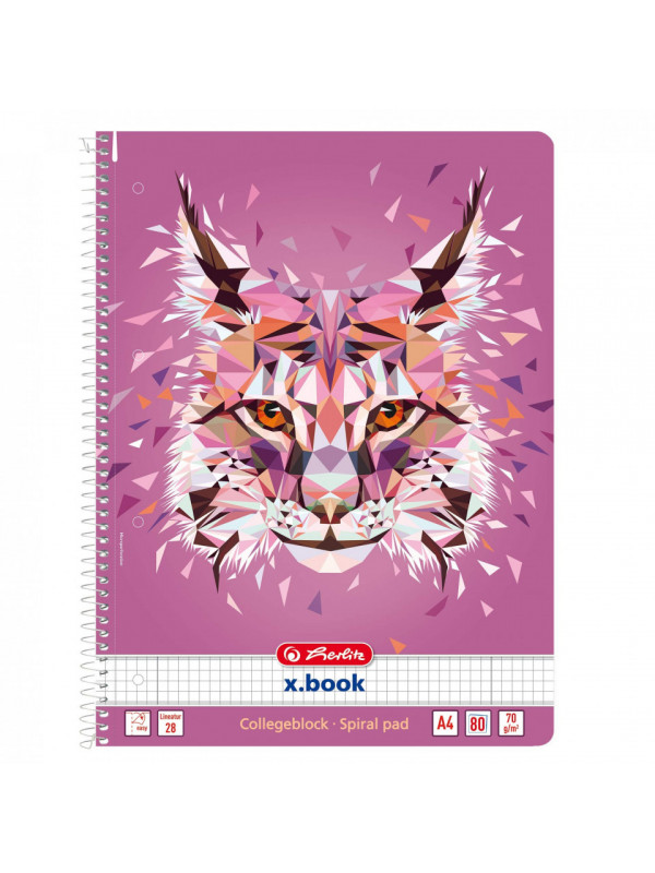 CAIET MY.BOOK FLEX A4 2X40F DICTANDO+PATRATELE MOTIV WILD ANIMALS WOLF