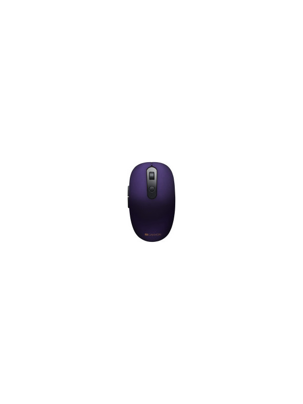 CANYON MW-9 2 in 1 Wireless optical mouse with 6 buttons, DPI 800/1000/1200/1500, 2 mode(BT/ 2.4GHz), Battery AA*1pcs, Violet, silent switch for right/left keys, 65.4*112.25*32.3mm, 0.092kg