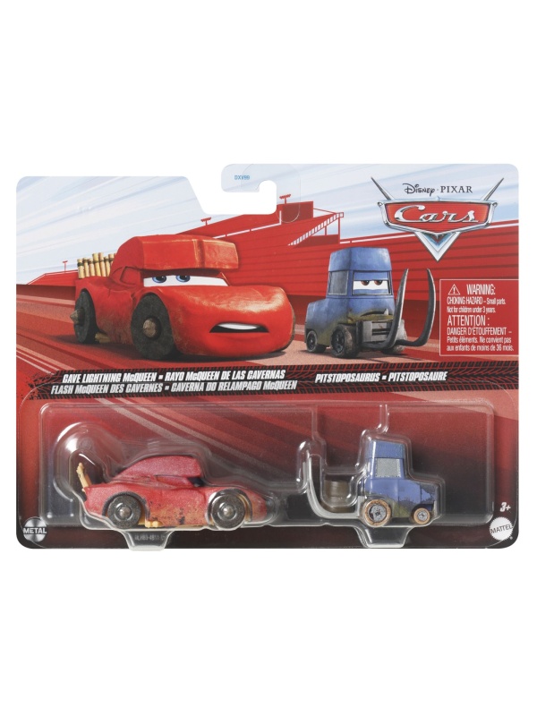 CARS3 SET 2 MASINUTE METALICE CAVE FULGER MCQUEEN SI PITSTOPOSAURUS