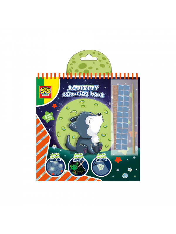 Carte de colorat 3 in 1 pentru copii, cu animale, luminiscenta