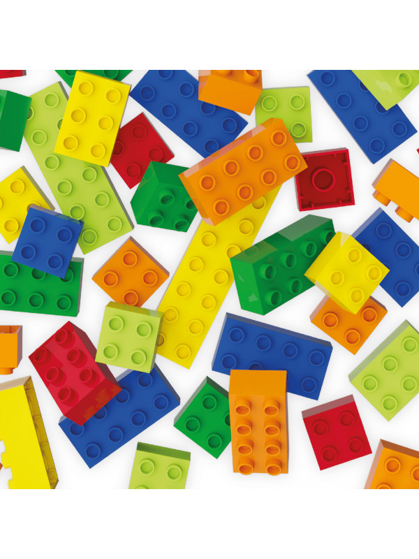 Cuburi de construit colorate pentru copii Hubelino (60 piese)