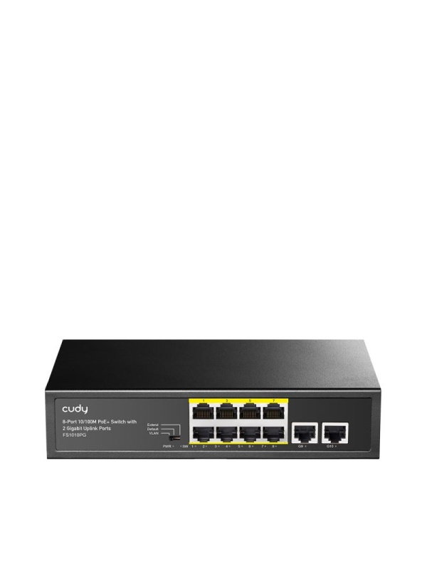 CUDY 8-Port 10/100M PoE+ Switch 2 Gigabi