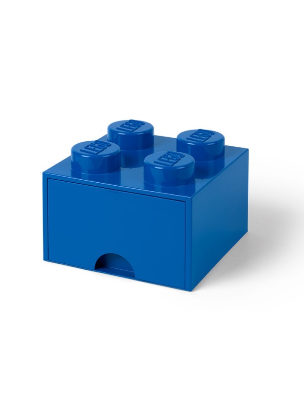 Cutie depozitare LEGO 2x2 cu sertar, albastru
