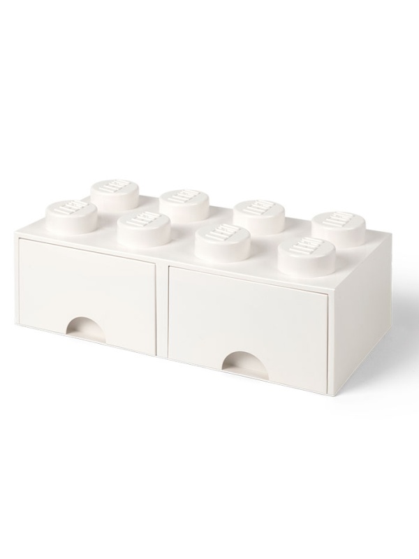 Cutie depozitare LEGO 2x4 cu sertare, alb