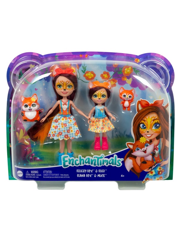 ENCHANTIMALS SET PAPUSI SURORI SI ANIMALUTELE LOR FELICITY FOX SI FLICK SI FEANA FOX SI MIXTE