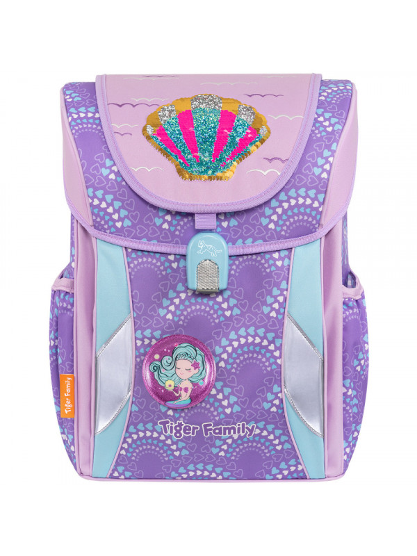 Ghiozdan neechipat joy dimensiune 38 x 30 x 20 cm motiv lilac beach