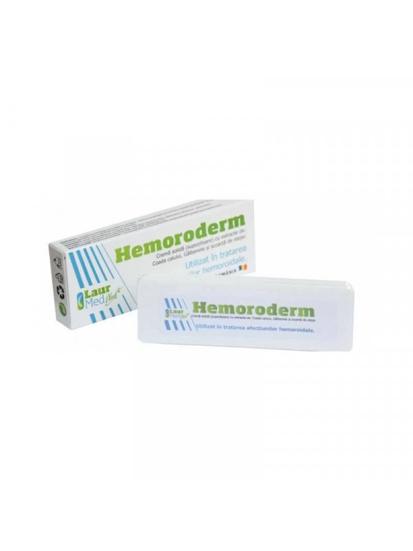HEMORODERM SUPOZITOARE (cu extract de Coada Calului, Galbenele si Scoarta Stejar) 15g(10x1.5g) LAUR MED