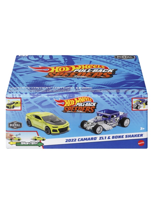 HOT WHEELS SET 2 MASINUTE METALICE PULL BACK 2022 CAMARO ZL1 SI BONE SHAKER 1:43