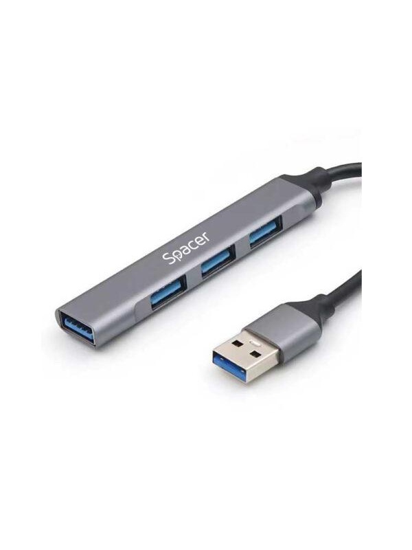 HUB extern Spacer USB 3.0, negru
