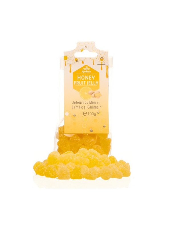 JELEURI CU MIERE,LAMAIE & GHIMBIR 100g APIDAVA