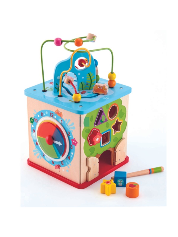 Jucarie din lemn – Centru de activitati cub multifunctional