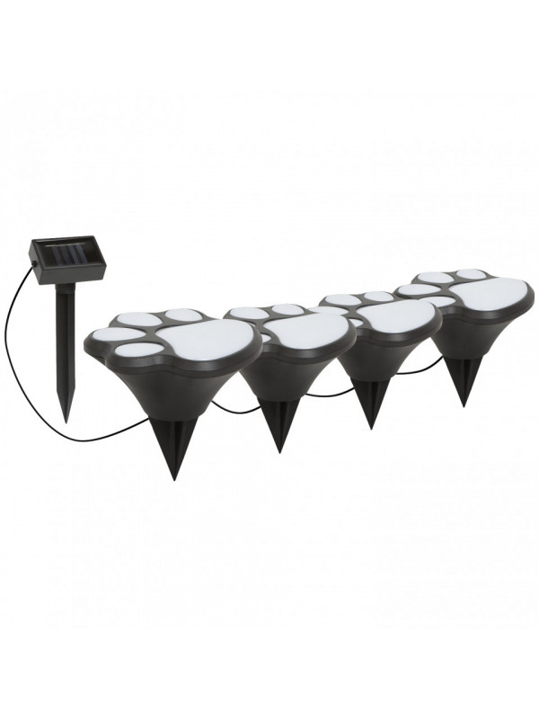 Lampa solara LED Garden of Eden, model labute catel, cu plexiglas, senzor crepuscular, acumulator 300 mAh, Negru
