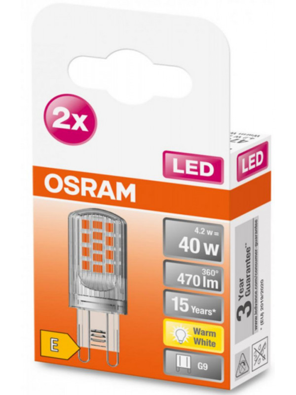 Ledpin40 cl 4,2w/827 230v g9 fs2 osram