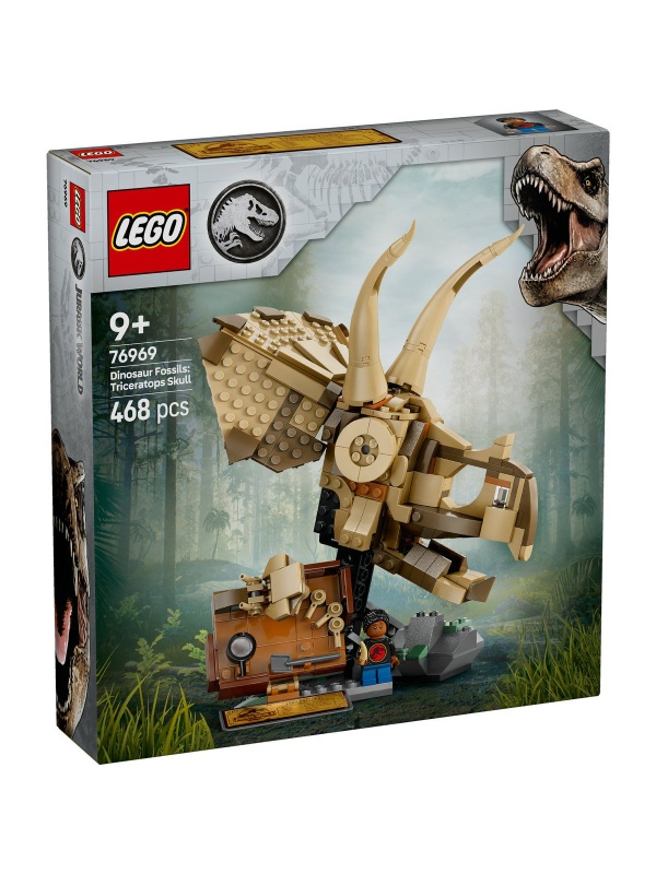 LEGO JURASSIC WORLD FOSILE DE DINOZAUR CRANIU DE TRICERATOPS 76969