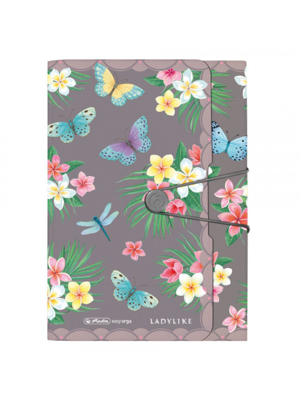 MAPA EXTENSIBILA EASY.ORGA TO GO A4 PP, 12 COMPARTIMENTE, MOTIV LADYLIKE BUTTERFLIES