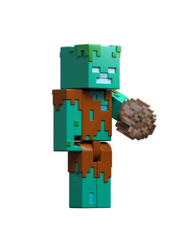 MINECRAFT CRAFT A BLOCK FIGURINA DROWNED 8CM
