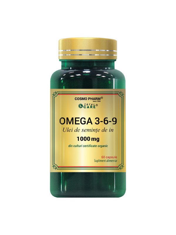 OMEGA 3*6*9 - ULEI SEMINTE DE IN 1000mg PREMIUM 60cps COSMO PHARM