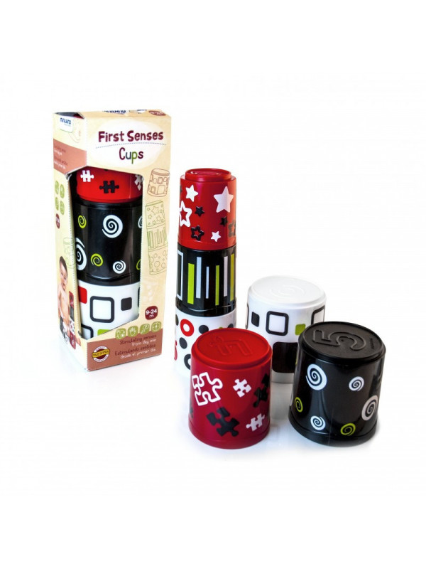 Pahare de stivuit First Senses Miniland, 6 pahare incluse