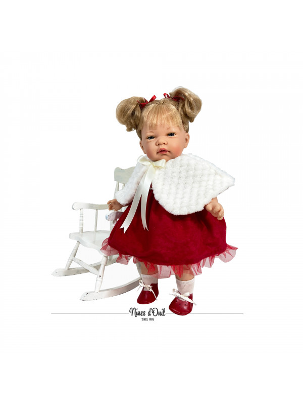 Papusa Nines D'Onil, Celia Craciun, cu parul blond, cu miros de vanilie, 45cm