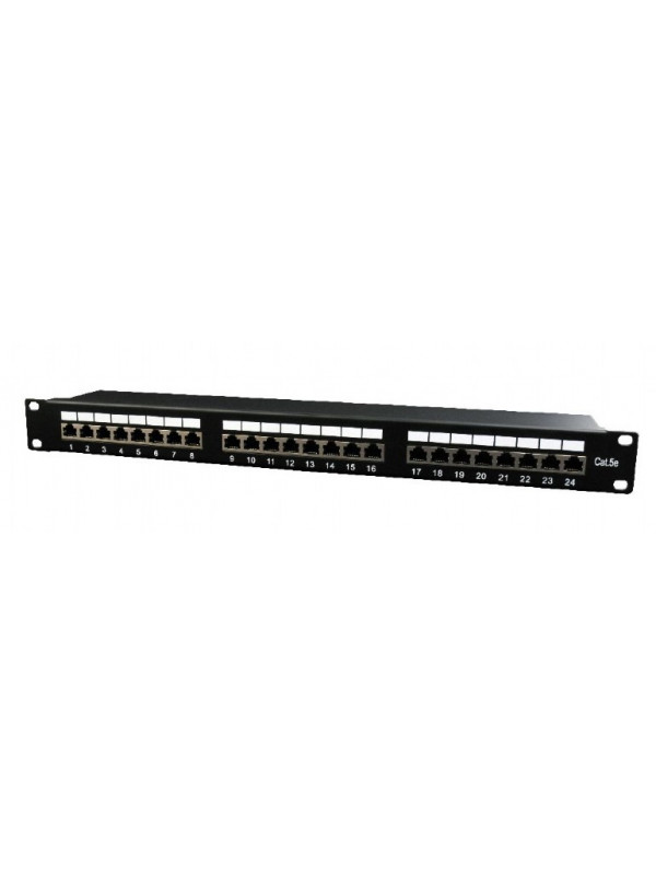 PATCH PANEL GEMBIRD 24 porturi, Cat5e, 1U pentru rack 19", black, "NPP-C524-002"
