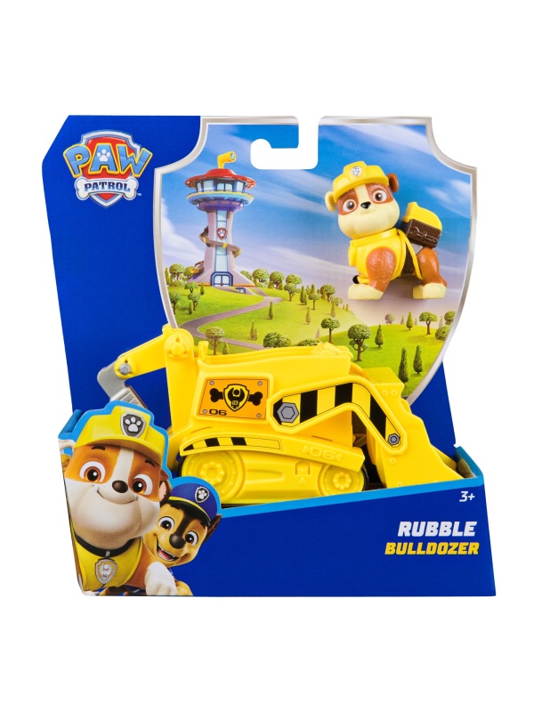 PATRULA CATELUSILOR SET VEHICUL DE BAZA BULDOZER SI FIGURINA RUBBLE