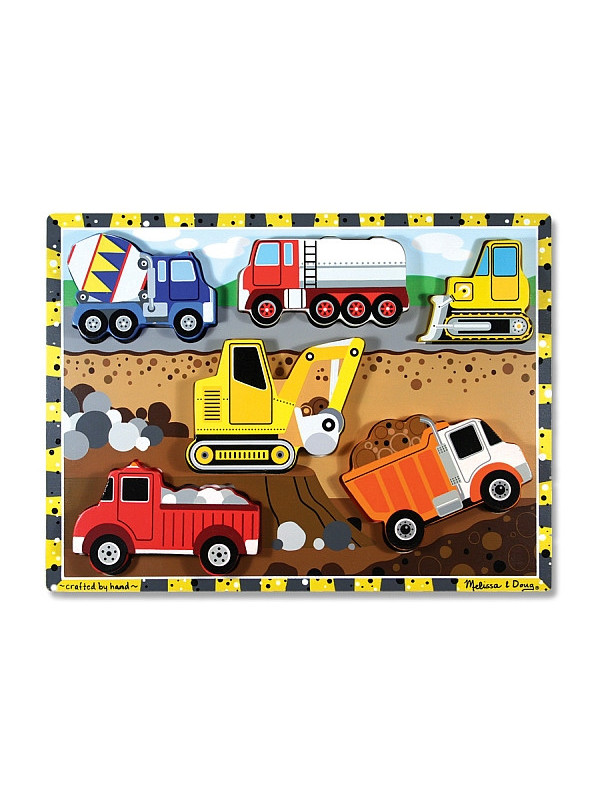 Puzzle lemn in relief Utilaje pentru constructii Melissa and Doug