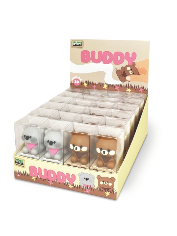 Radiera Buddy, Ursulet 3D, 2 culori (24 buc/display)