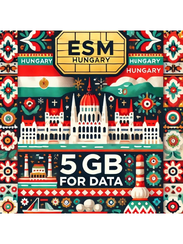 Roaming eSIM 5GB date, eSIM de Mare Viteza pana la 5G, valabil 21 zile din momentul activarii, Ungaria