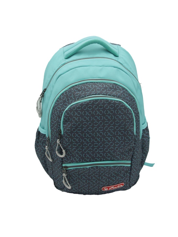 RUCSAC HERLITZ ZIPPER PRO: ERGONOMIC, SPATIOS, POLIESTER RECICLAT REZISTENT LA APA, BRETELE AJUSTABILE, BANDA/FERMOARE REFLECTORIZANTE, MOTIV CIRCLES