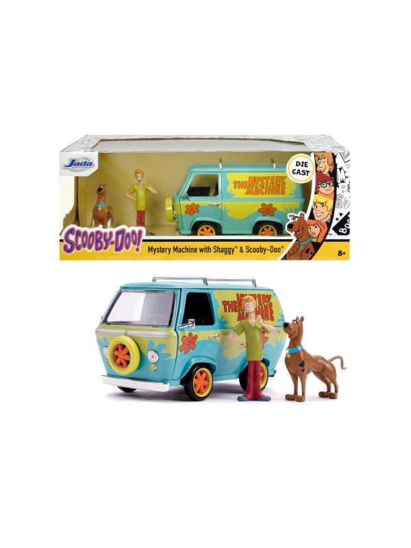SCOOBY DOO MYSTERY VAN SET FORMAT DIN DUBITA METALICA SCARA 1:24 SI 2 FIGURINE SCOOBY DOO SI SHAGGY