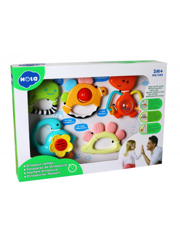 Set 5 zornaitori dinozauri multicolori