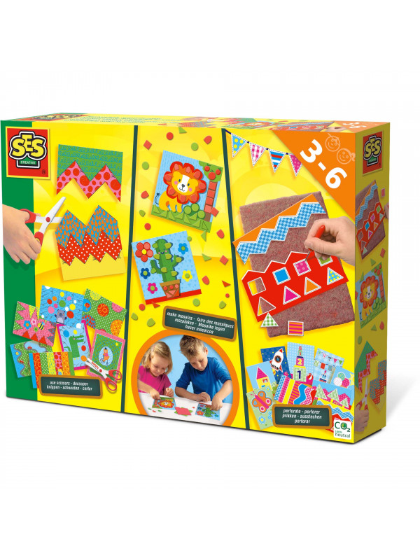 Set creativ - Invat sa tai, sa perforez si sa creez mozaicuri