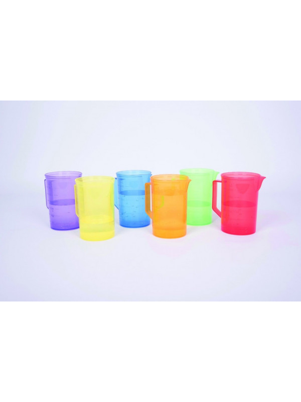 Set de 6 carafe translucide colorate pentru activitati senzoriale