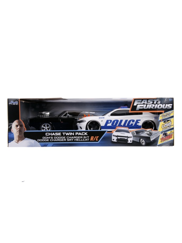 SET MASINUTE FAST AND FURIOUS RC TOYOTA SUPRA&DODGE CHARGER SRT SCARA 1:16