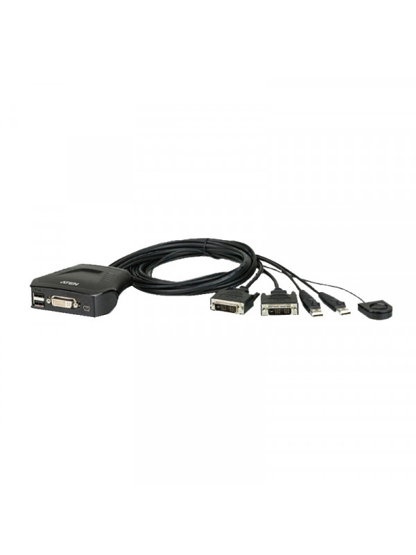 Switch KVM ATEN CS22D, 2 porturi, USB DVI, 0.9m