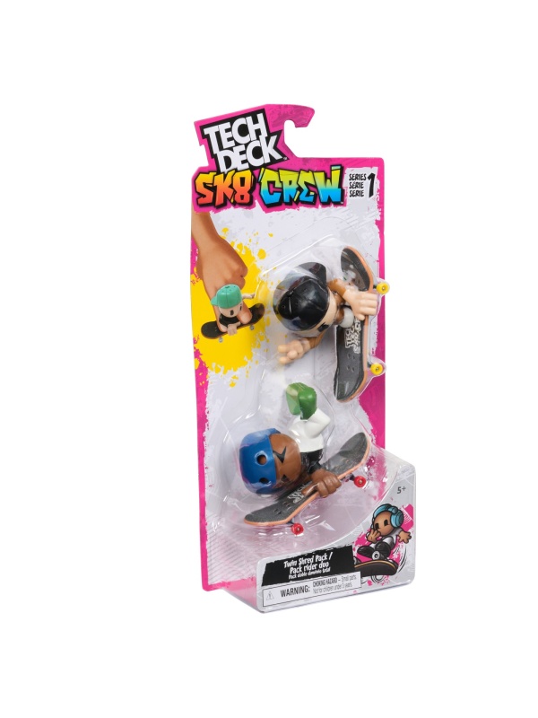 TECH DECH SK8 CREW PACHET 2 SETURI PLACA SI FIGURINA 9.6CM SAPCA NEAGRA SI CASCA ALBASTRA