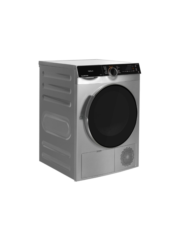 Uscator de rufe Tesla WT8H91MS, 8kg, Clasa A++Pompa caldura, Inverter, Antisifonare, Argintiu