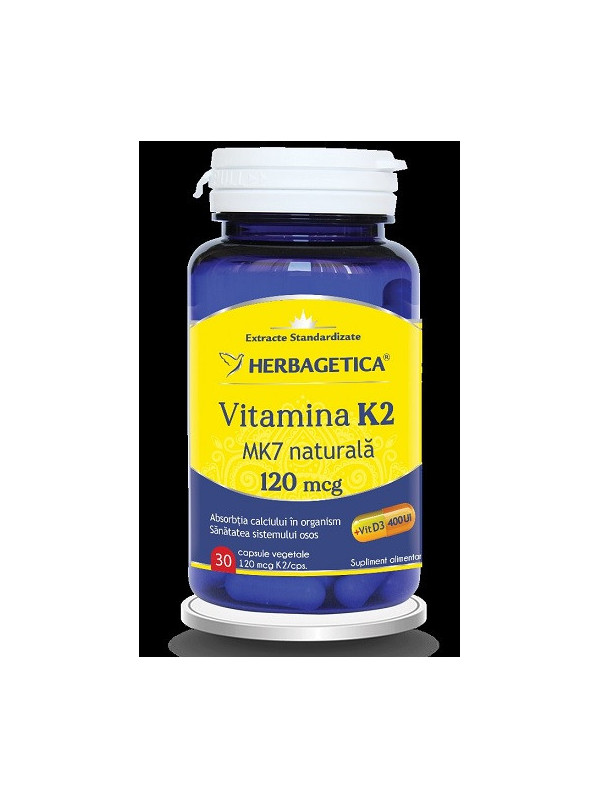 VITAMINA K2 MK7 NATURALA 120MG 30CPS VEGETALE
