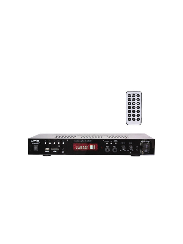 Amplificator karaoke 2x50w fm/bt/usb/sd 2 linii microfon