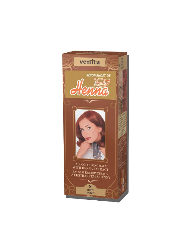 Balsam colorant par henna sonia nr.8 - rosu rubiniu 75gr kian cosmetics