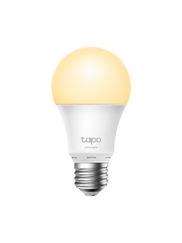 Bec Wi-Fi inteligent TP-Link Tapo L510E cu reglarea intensitatii luminii, Wi-Fi 2.4GHz, E27, 806 Lumeni, Consum 8.7 W, Control Vocal, Control de la Distanta, Mod Away, Mod Rasarit/Apus