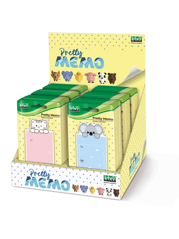 Bloc notes adeziv, Pretty Memo, 6 modele (96 blistere/display)