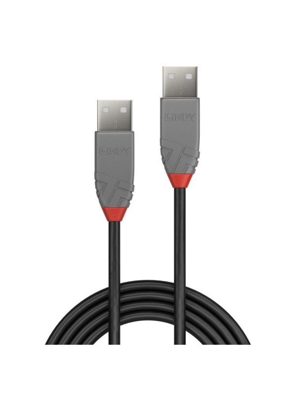 Cablu Lindy 3m USB 2.0 Type A to A, Anth