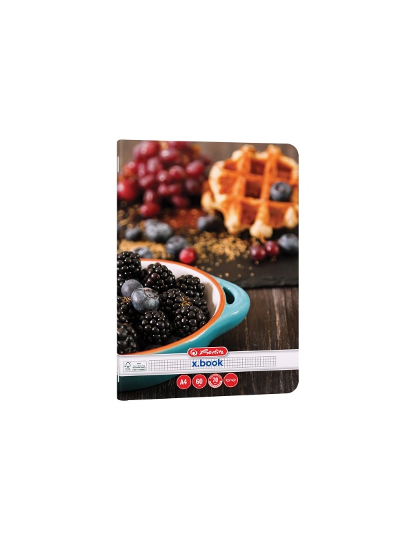 CAIET A4 60 FILE, HARTIE 70G/MP FSC MIX, PATRATELE, COLTURI ROTUNJITE, MOTIV HEALTHY SNACK