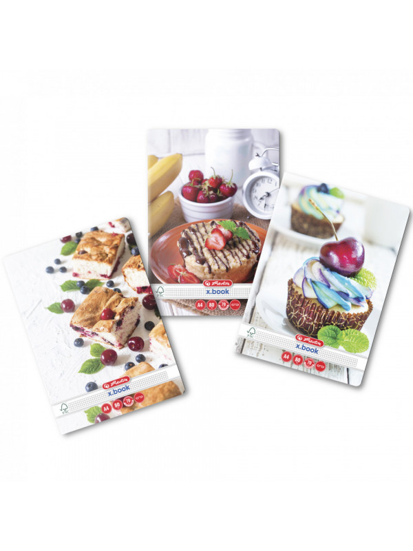 Caiet a4 80 file patratele motiv cupcakes