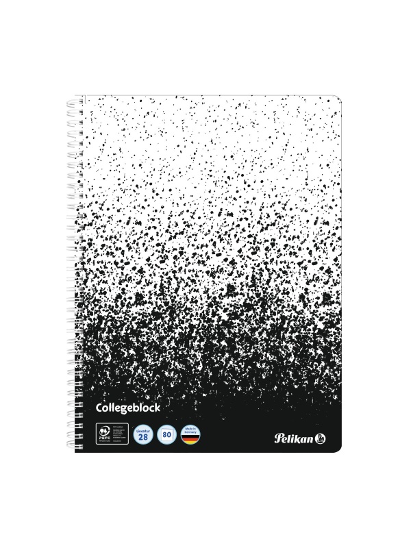CAIET A4 80 FILE SPIRA PATRATELE PERFORAT COLOR EDITION, PEFC, CULOARE ALB/NEGRU