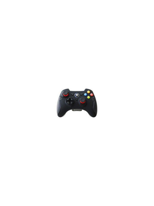 CANYON GP-W6 2.4G Wireless Controller with Dual Motor, Rubber coating, 2PCS AA Alkaline battery ,support PC X-input mode/D-input mode, PS3, Android/nano size dongle,black